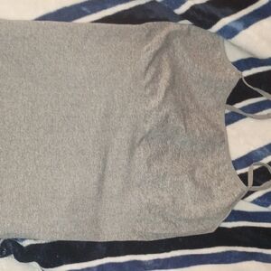 Girls' Grey Tank Top with Slim Straps - Everyday Basic